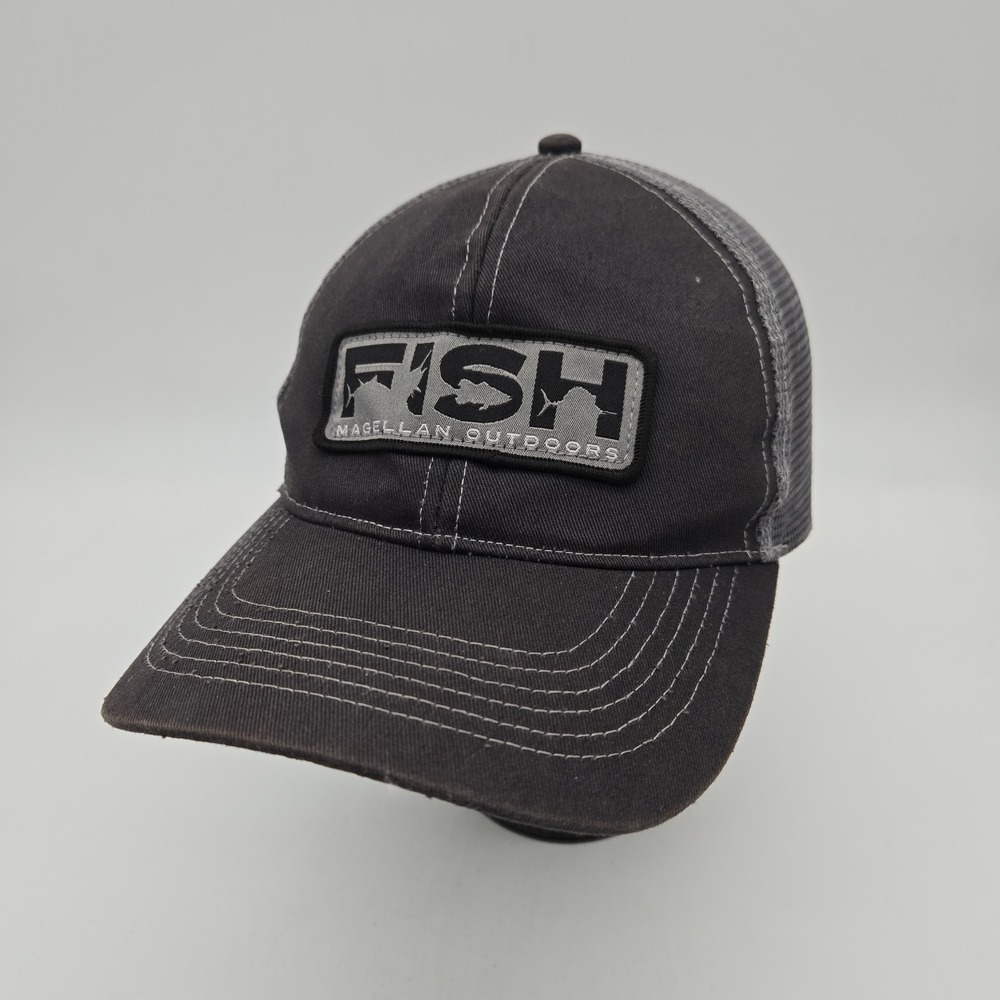 Magellan Fishing Snapback Hat Baseball Cap Gray Mesh Outdoors OSFA